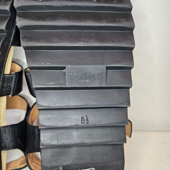 Madewell Addie Leather Platform Sandals Size 8.5 Black Strappy ND956 - Picture 7 of 7